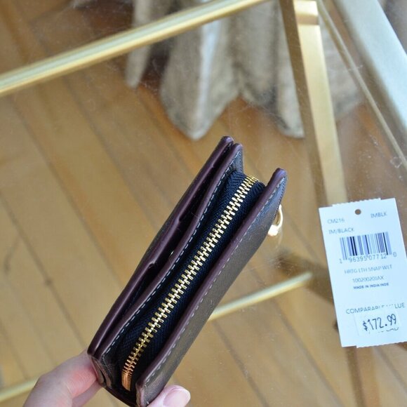 Coach CM216 SNAP WALLET WITH COACH HERITAGE - Picture 9 of 12